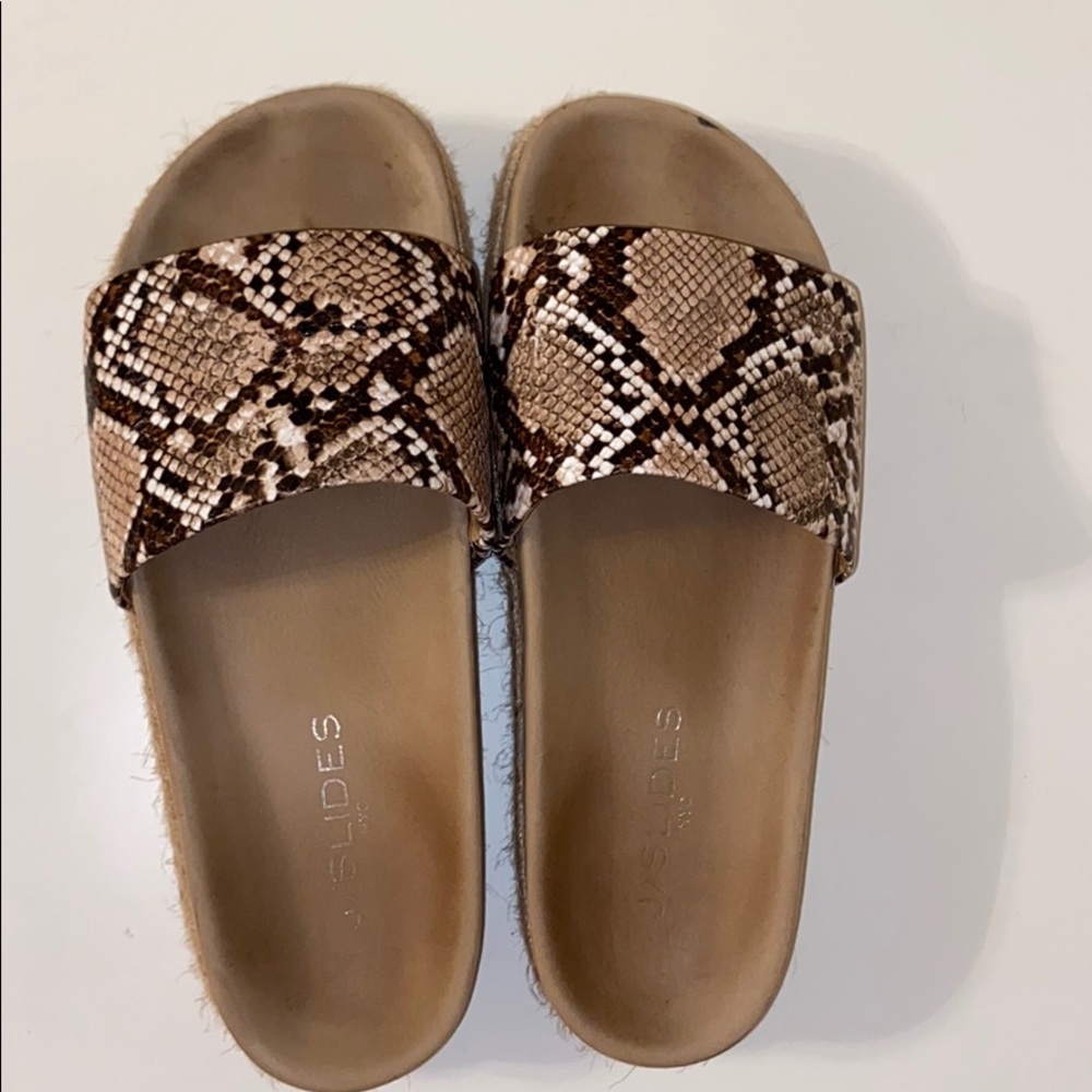 J/Slides Snakeskin Platform Slide Sandals - image 3